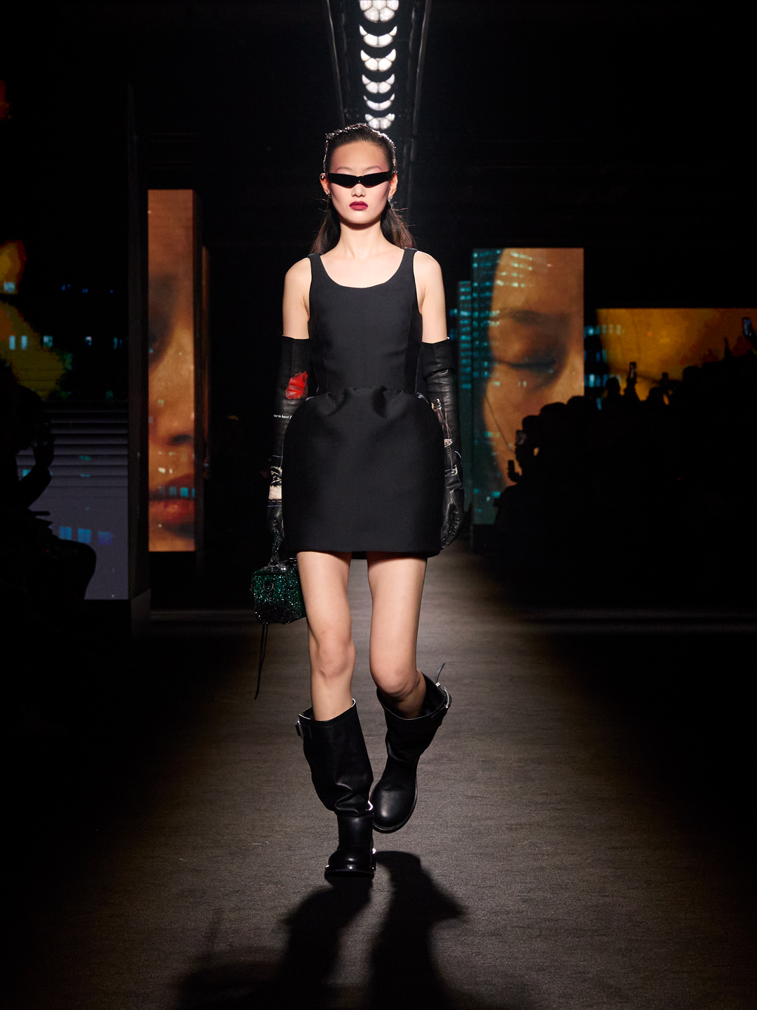 Balenciaga A/W 2026 runway show featuring screens with Euphoria