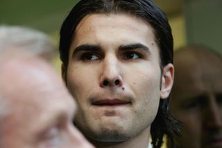 Adrian Mutu outside the FA headquarters in London following his seven-month ban for recreational use of cocaine in November 2004.
