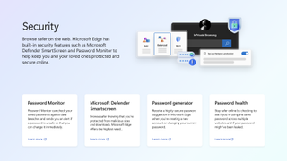 Capture d'écran du site web de sécurité Microsoft Edge