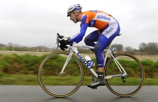 Sebastian Langeveld (Rabobank) in action during his breakaway