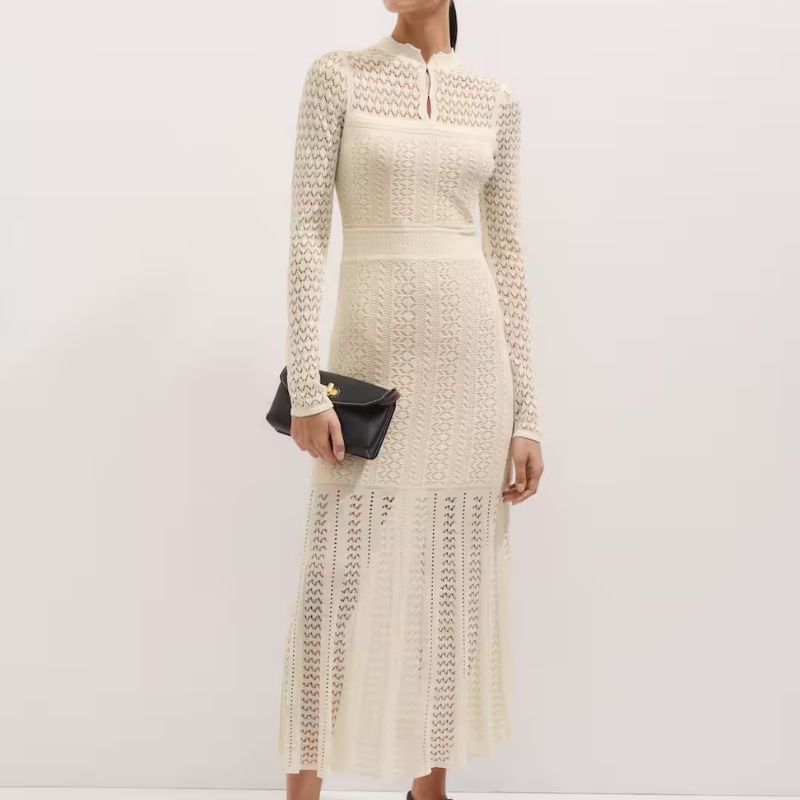 Conceal + Reveal Long Sleeve Knit Maxi Dress on model