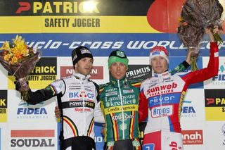 Men's podium: Niels Albert, Sven Nys, Klaas Vantornout