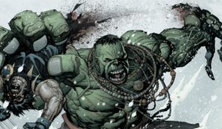 Hulk rips wolverine in half