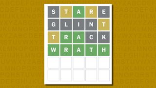 Wordle answer 785 on a yellow background