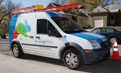 The Google Fiber truck