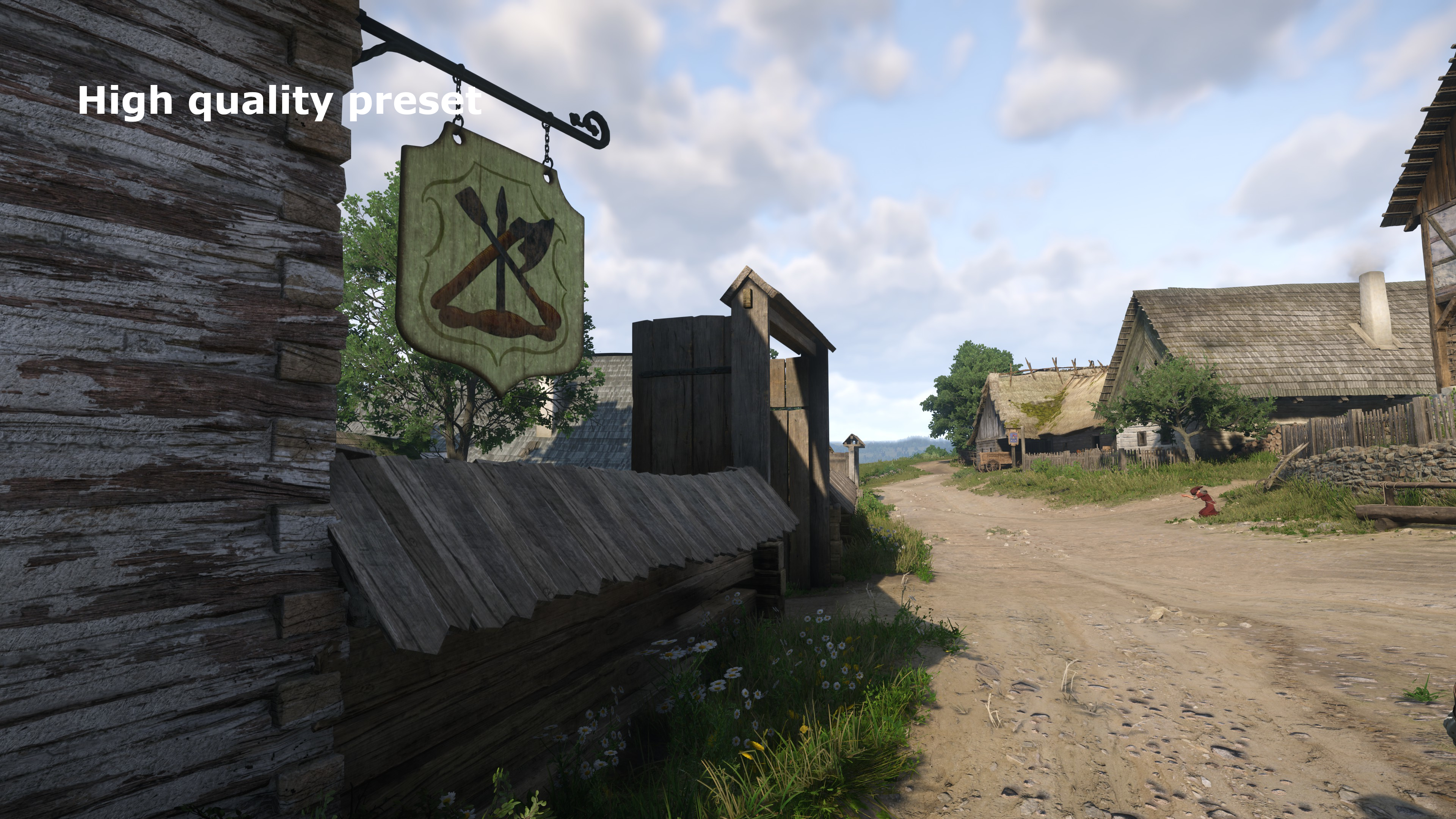 A screenshot from Kingdom Come: Deliverance 2 showing the graphics with using the High quality preset