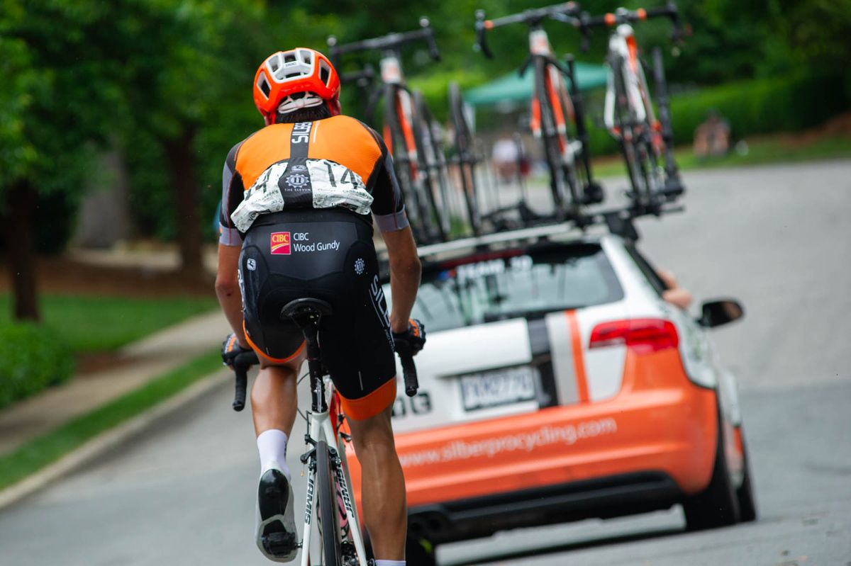 Adam Jamieson (Silber) rides during the The Winston-Salem Cycling Classic