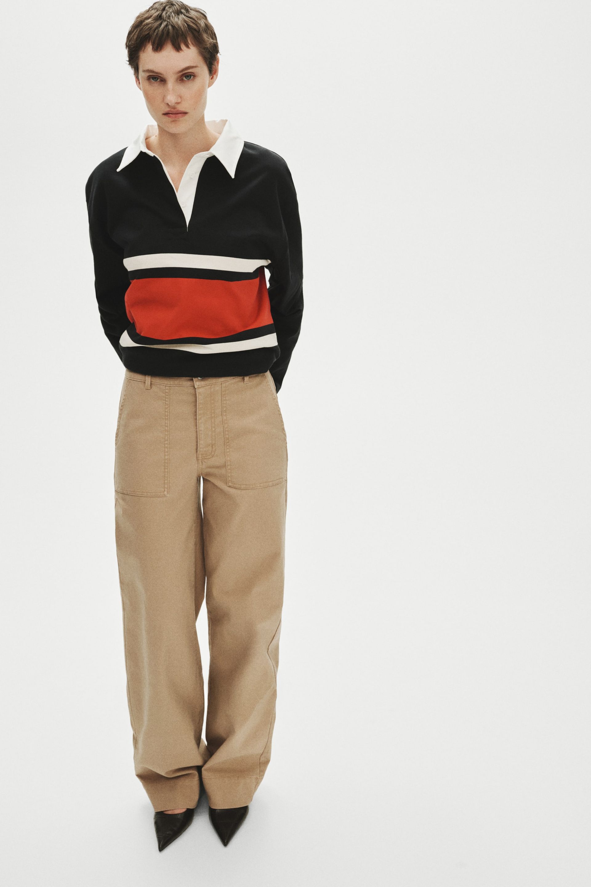 Cotton Canvas Pants - Beige