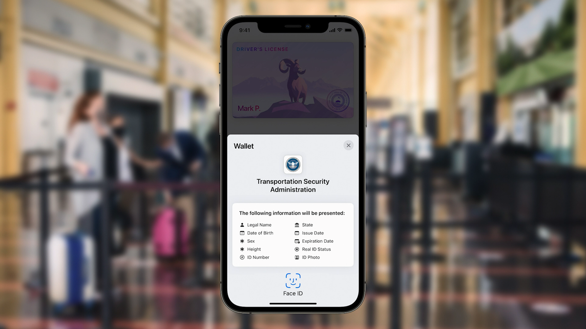 Apple Wallet being used to store a person&#039;s driver&#039;s license