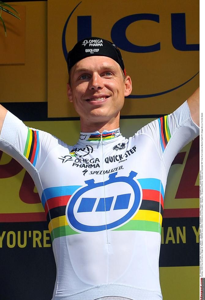Tony Martin on the podium