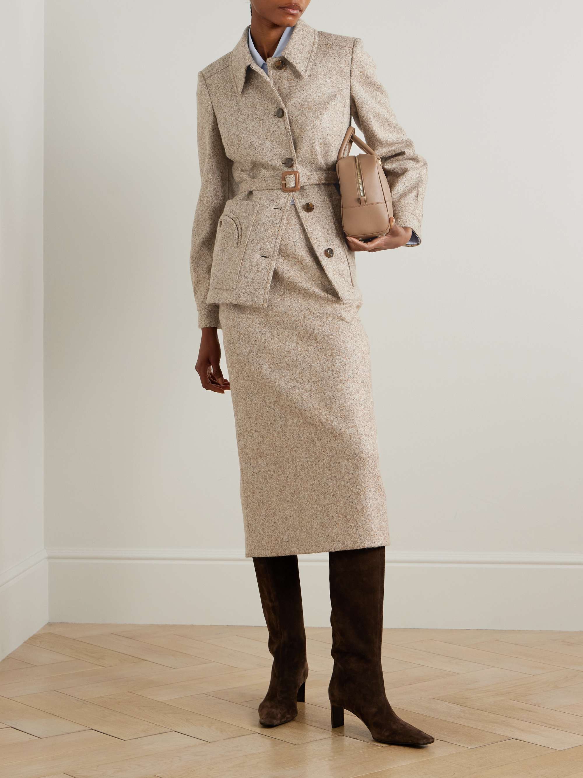 Sussex Alpaca and Wool-Blend Midi Skirt