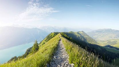 A path leading to the top of a mountain.