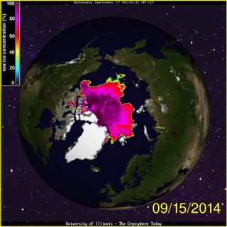 Sea ice concentrations on Sept. 15, 2014.