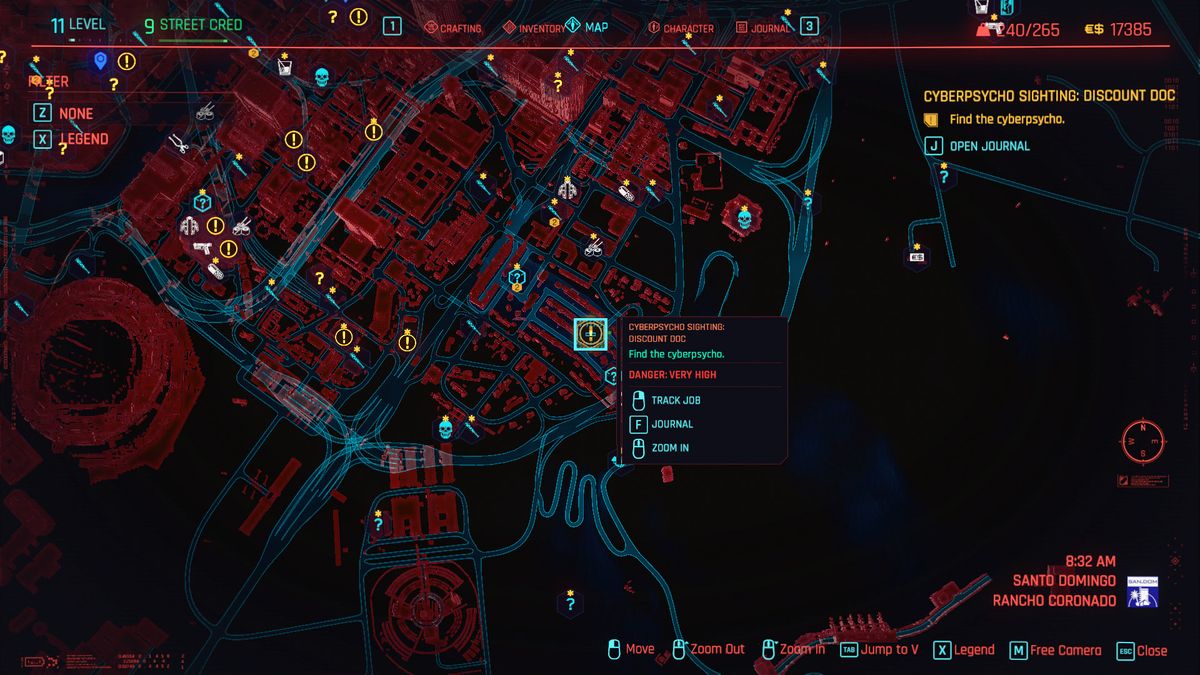 Cyberpunk 2077 Cyberpsycho Sightings locations