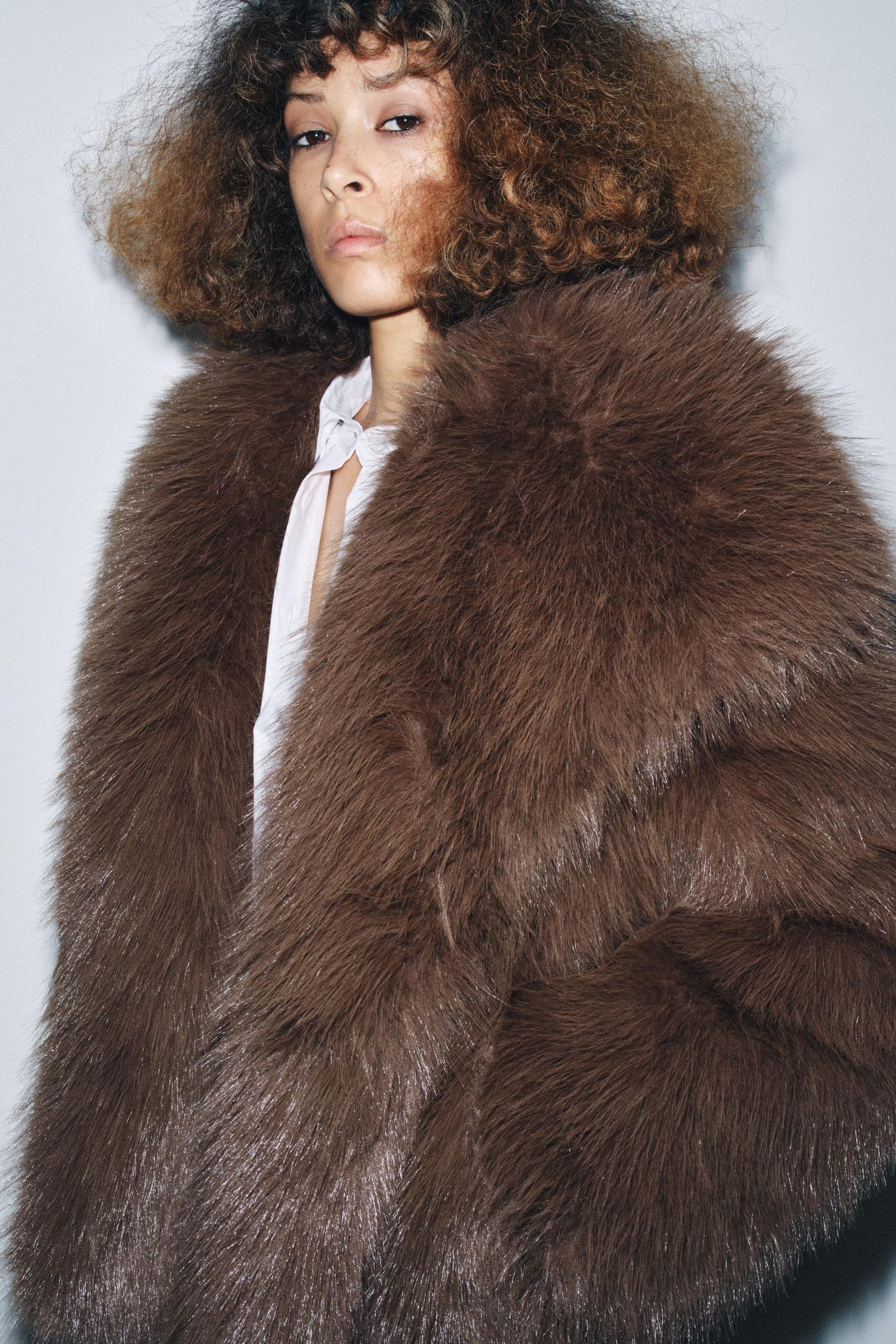 Zw Collection Faux Fur Short Coat