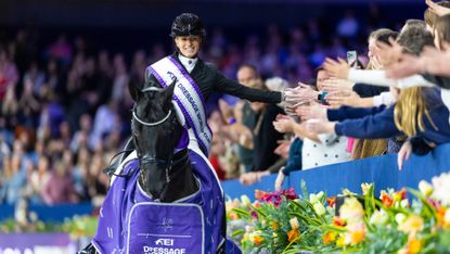Lottie Fry (GBR) riding Glamourdale winner at the FEI Dressage World Cup 2025/26 - Amsterdam (NED)