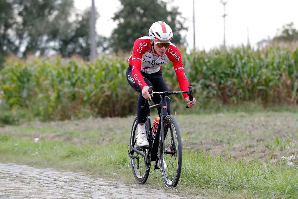ARENBERG FRANCE SEPTEMBER 30 Eddy Fin of France and Team Cofidis during the 118th Paris Roubaix 2021 Training Day 1 ParisRoubaix on September 30 2021 in Arenberg France Photo by Bas CzerwinskiGetty Images