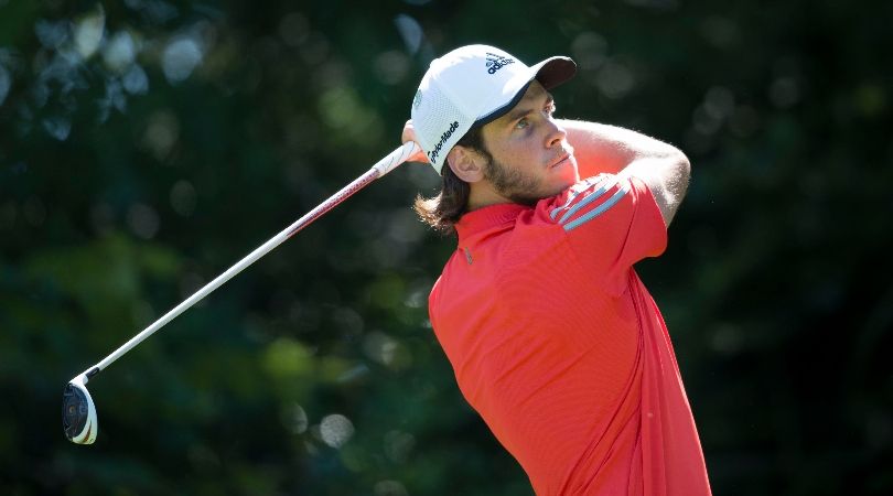 Gareth Bale playing golf at the Celebrity Cup in Wales in 2015.