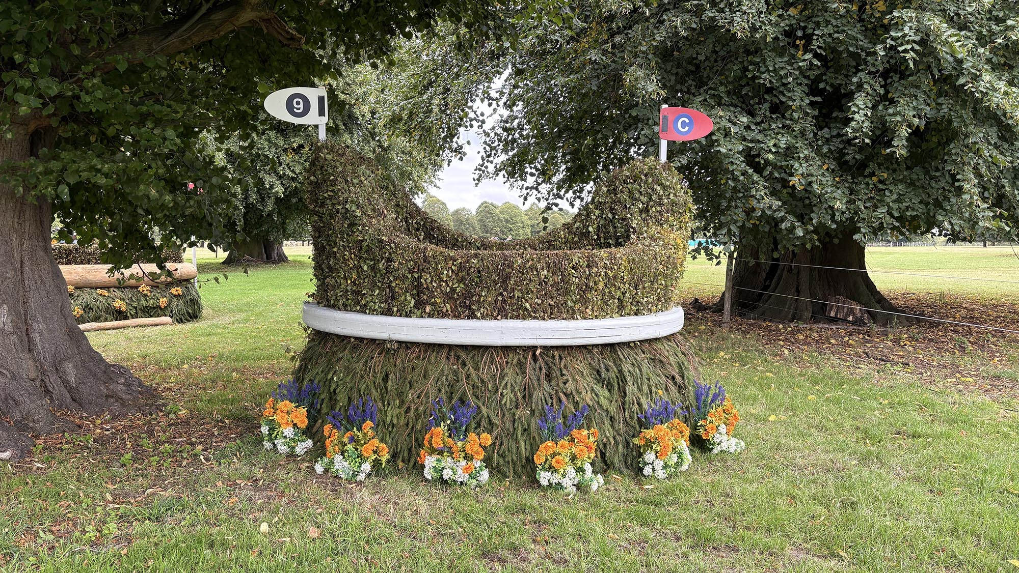 Half moon brush fence on the Burghley cross-country course 2026