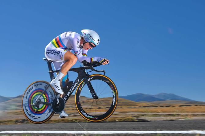 Tony Martin (Omega Pharma-Quickstep) heads to his stage victory in the Vuelta