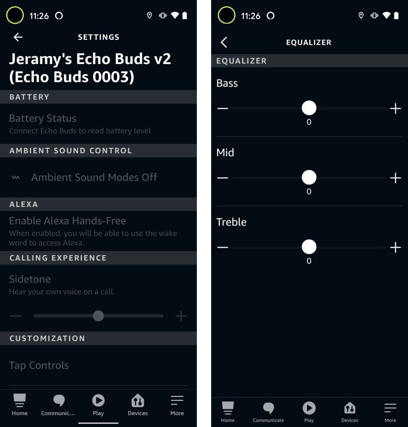 Echo Buds (2. Nesil) için kurulumu gösteren ekran görüntüleri.