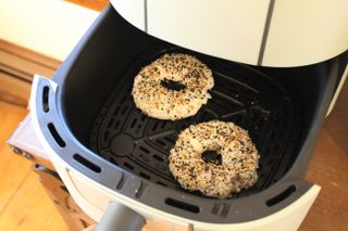 Beautiful 6-Quart Digital Air Fryer being used to make bagels