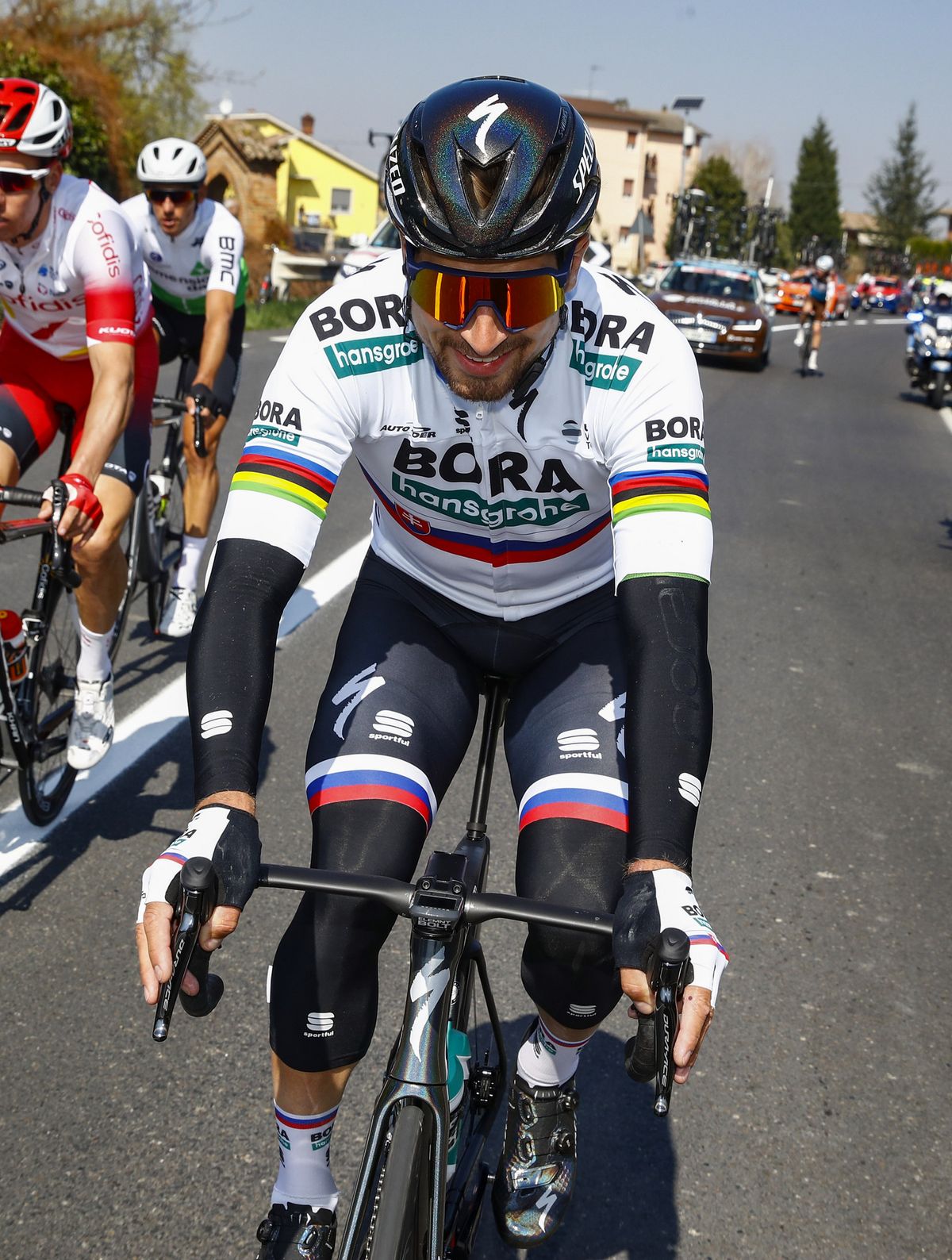 Peter Sagan enjoying the early stages of the race.