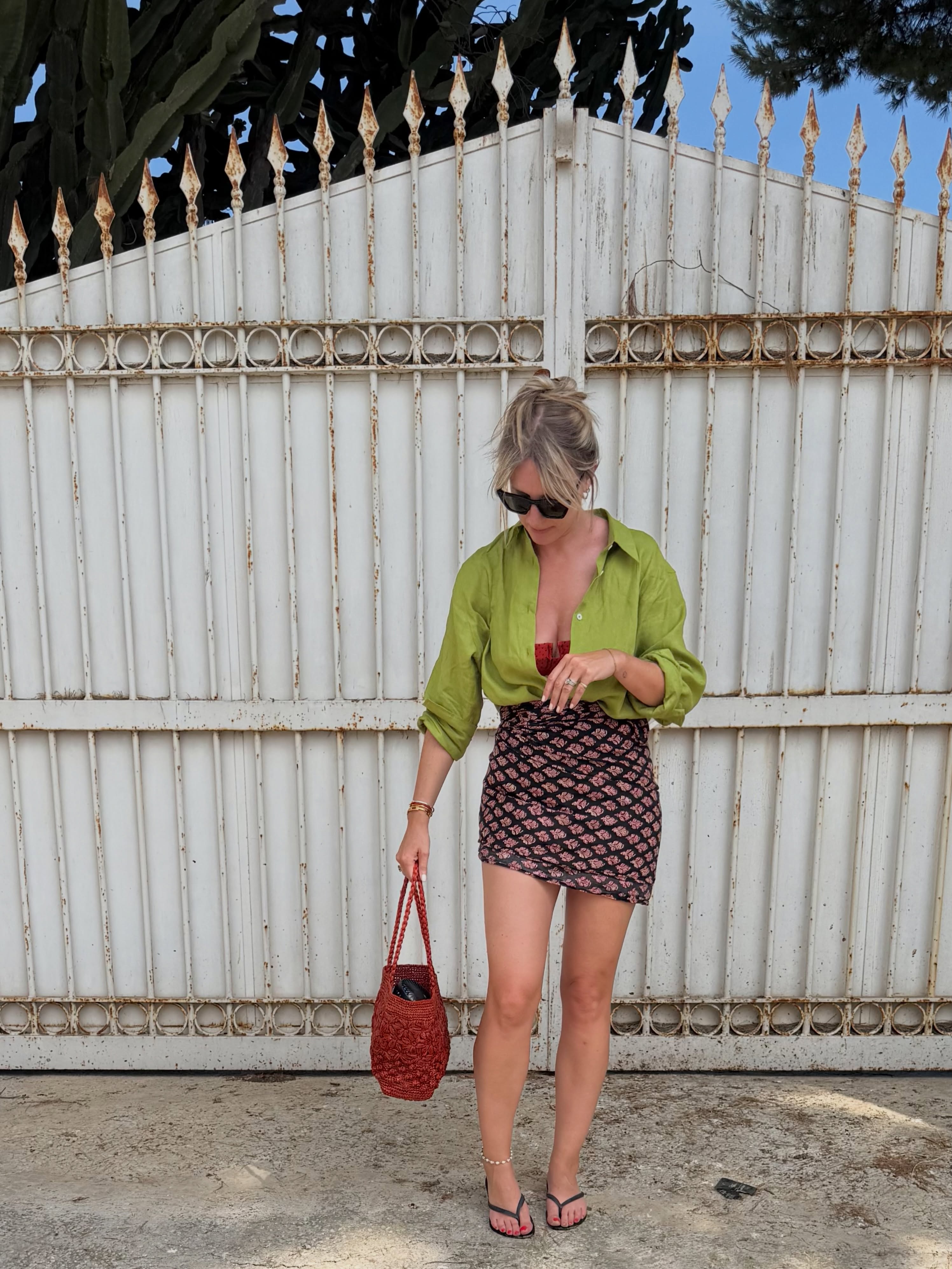 An image of a woman wearing green apple color trend summer 2026