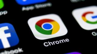 Google Chrome app logo on a smartphone screen