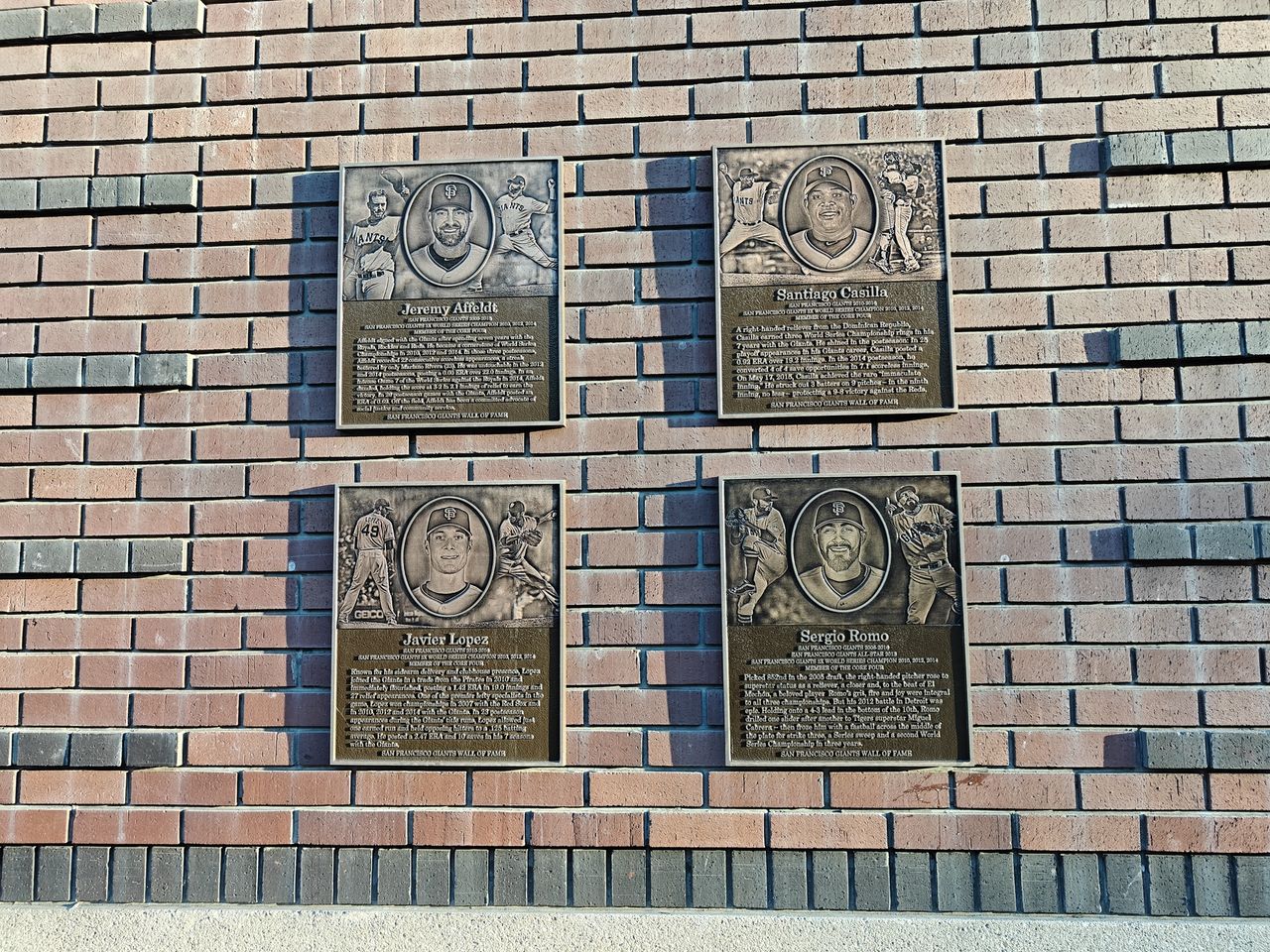 San Francisco Giants Wall of Fame plaques shot by OnePlus 13R