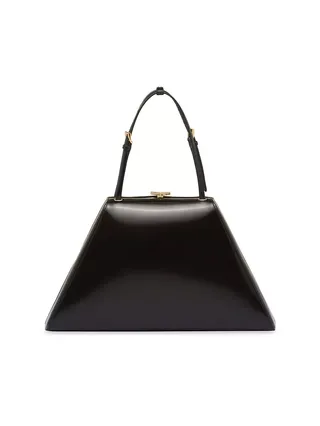 Medium Brushed Leather Top Handle Handbag