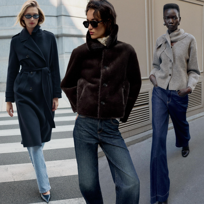Collage of zara models on the street wearing zara fall/winter 2025 collection 