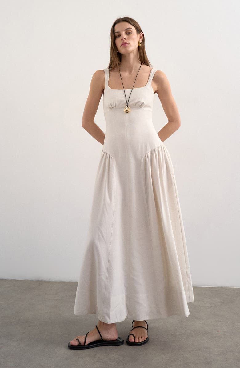 Gathered Fit &amp;amp; Flare Maxi Dress