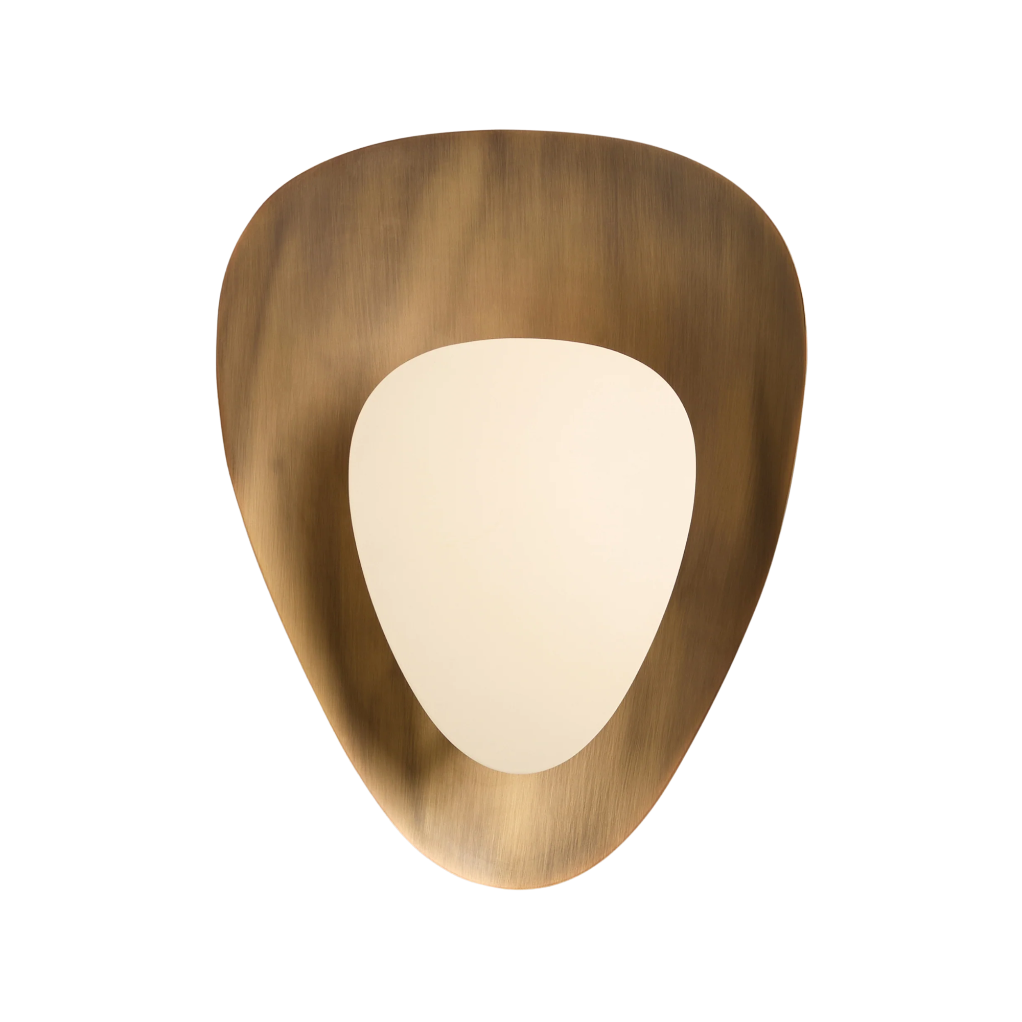 a wall sconce with a brass backing