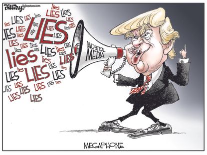 Political cartoon U.S. Trump Media 2016