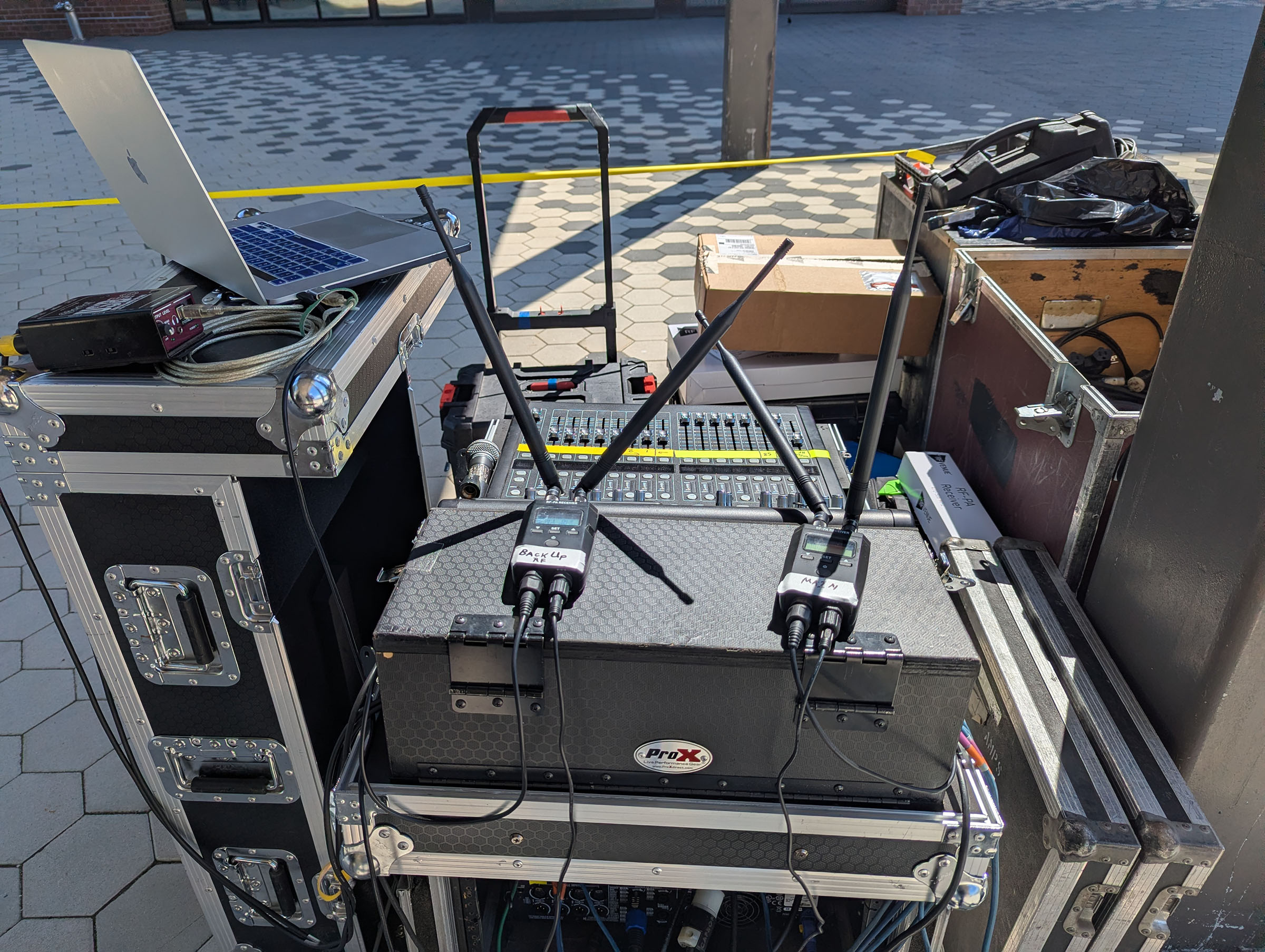 The RF PA Extension Kit wirelessly delivered audio to powered speakers covering the graduate processional lineup at UMass Boston.