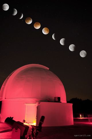 Lunar Eclipse Seen at George Observatory, Texas