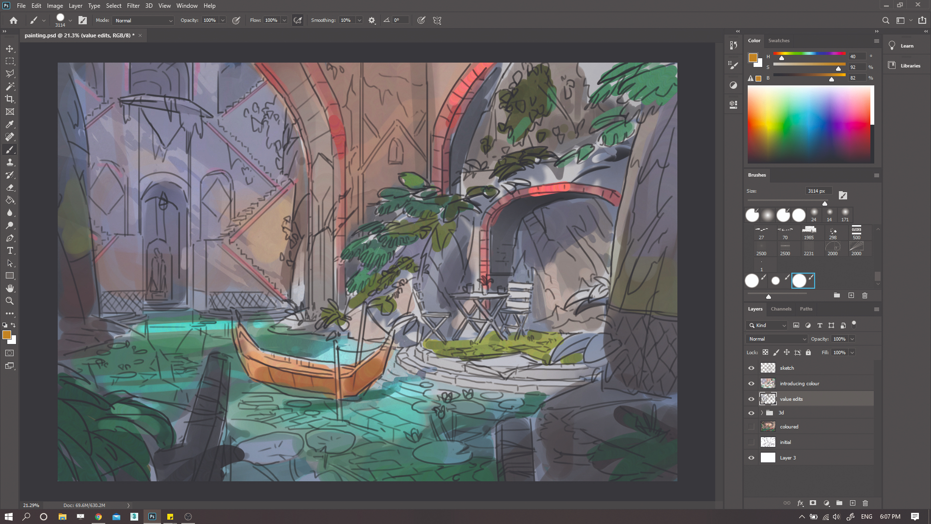 Painting over a 3D environment