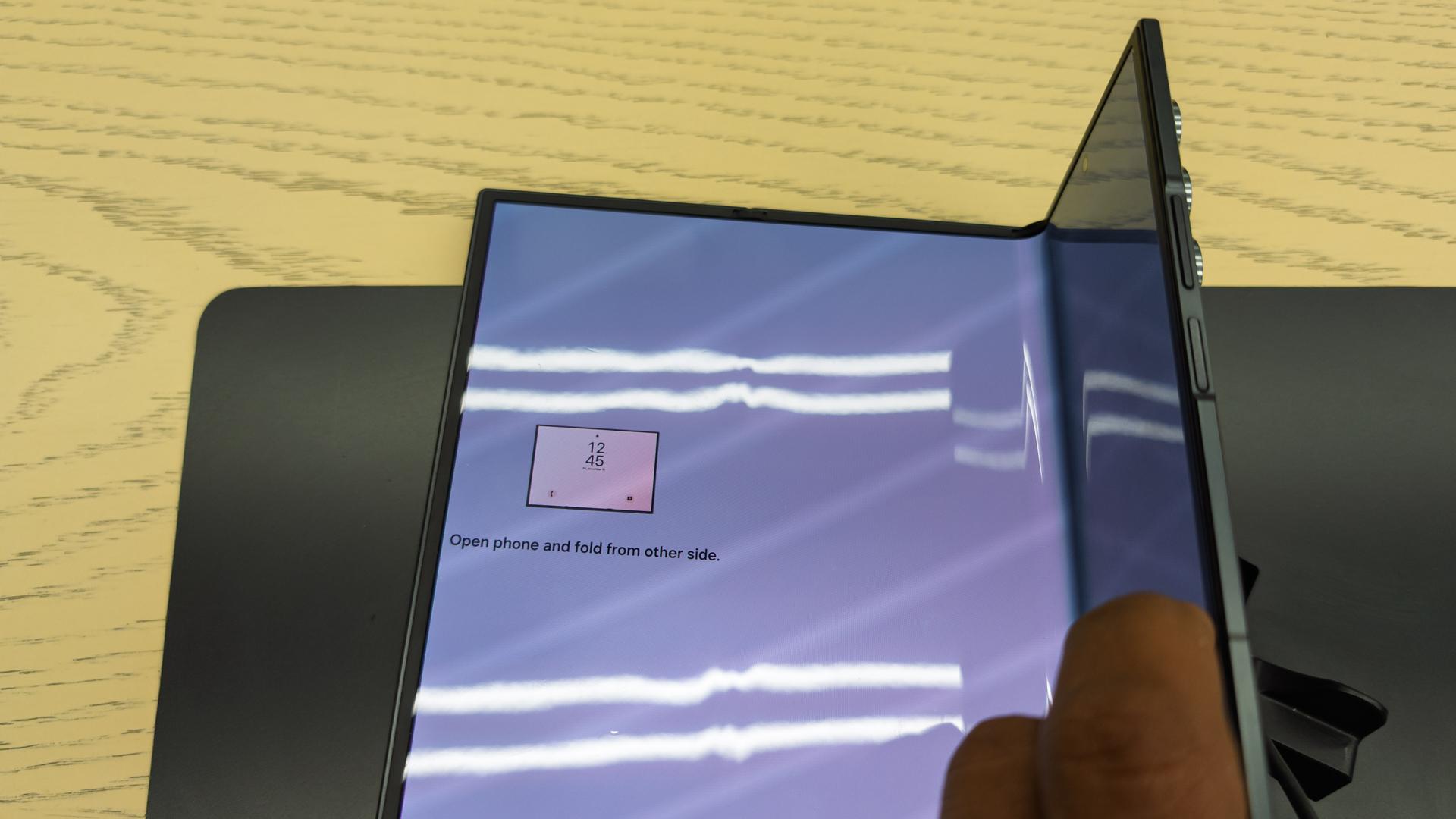 Samsung Galaxy Z TriFold on display at a Samsung store in Dubai Hills Mall, Dubai, UAE.