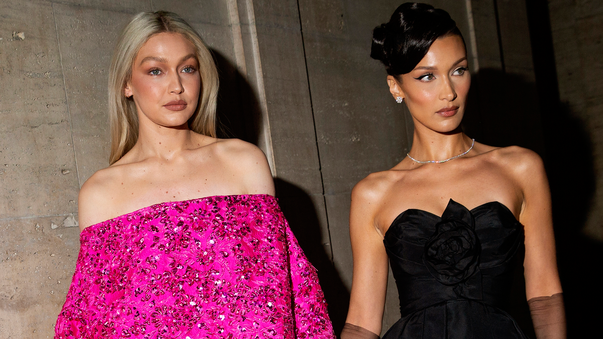 Bella Hadid and Gigi Hadid attended their sister, Alana Hadid's wedding in matching olive green bridesmaid's dresses