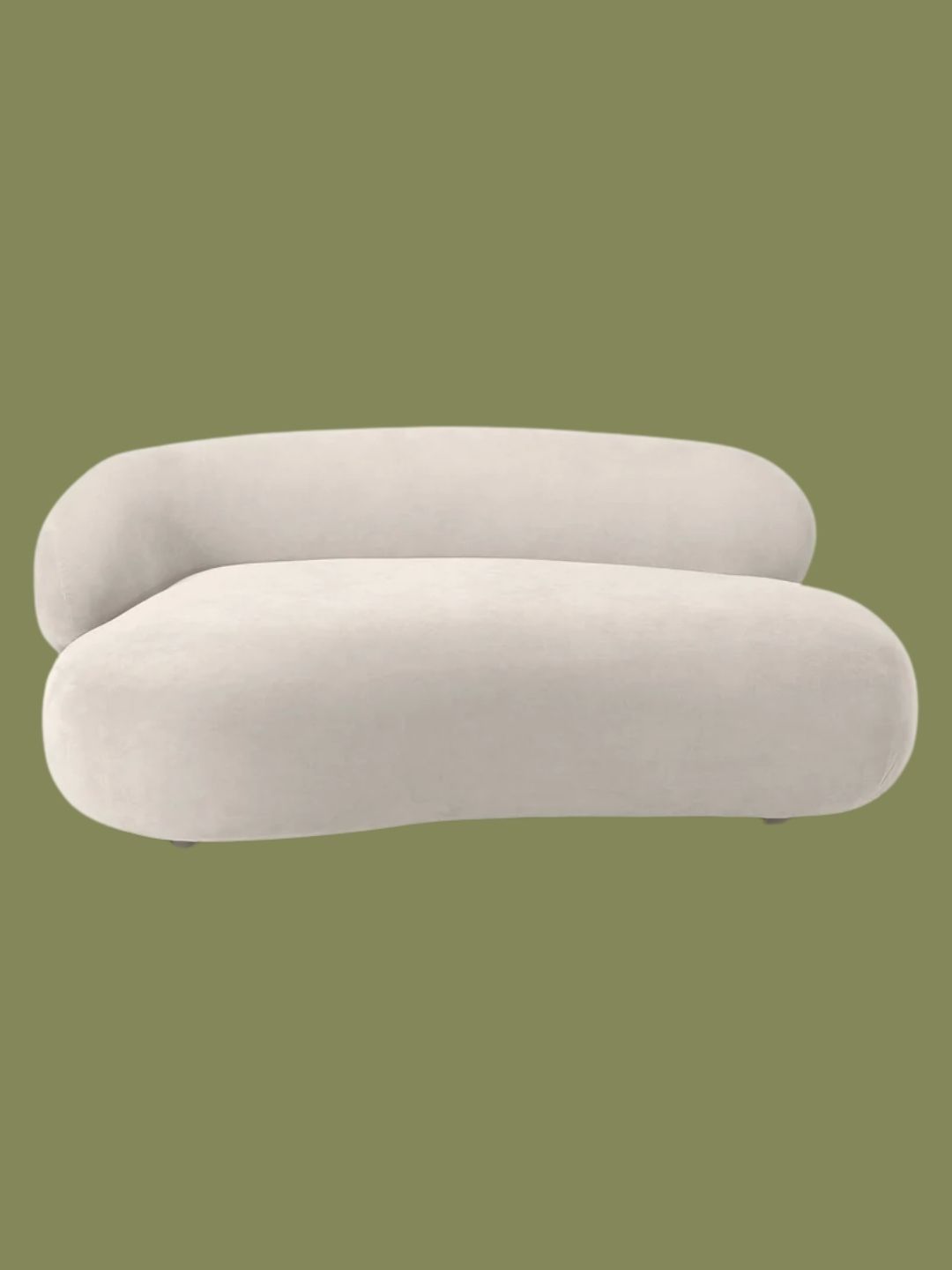 Westwing Collection, Sofa Alba in Velvety Woven Fabric Cream White