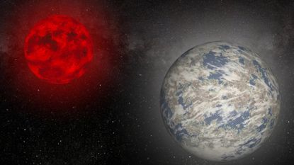 An illustration of the newly discovered Earth-sized exoplanet Gliese 12