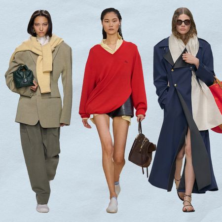 Photos of models wearing Spring Summer 2026 runway looks.