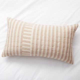 Striped pillow sham in terracotta 