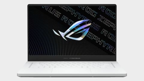 Asus ROG G15 gaming laptop from various angles on a grey background