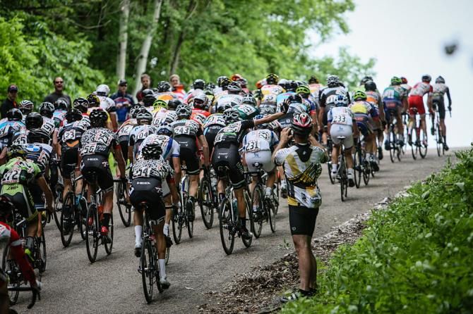 Riders near the top of one of the KOM climb