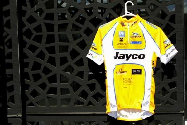 The Jayco Bay Cycle Classic yellow leader's jersey