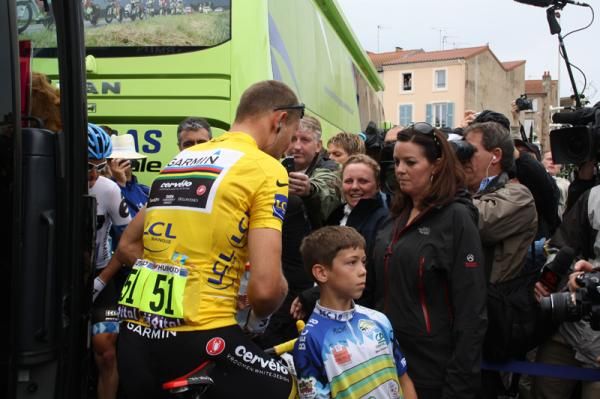 Thor Hushovd at the start of stage 9