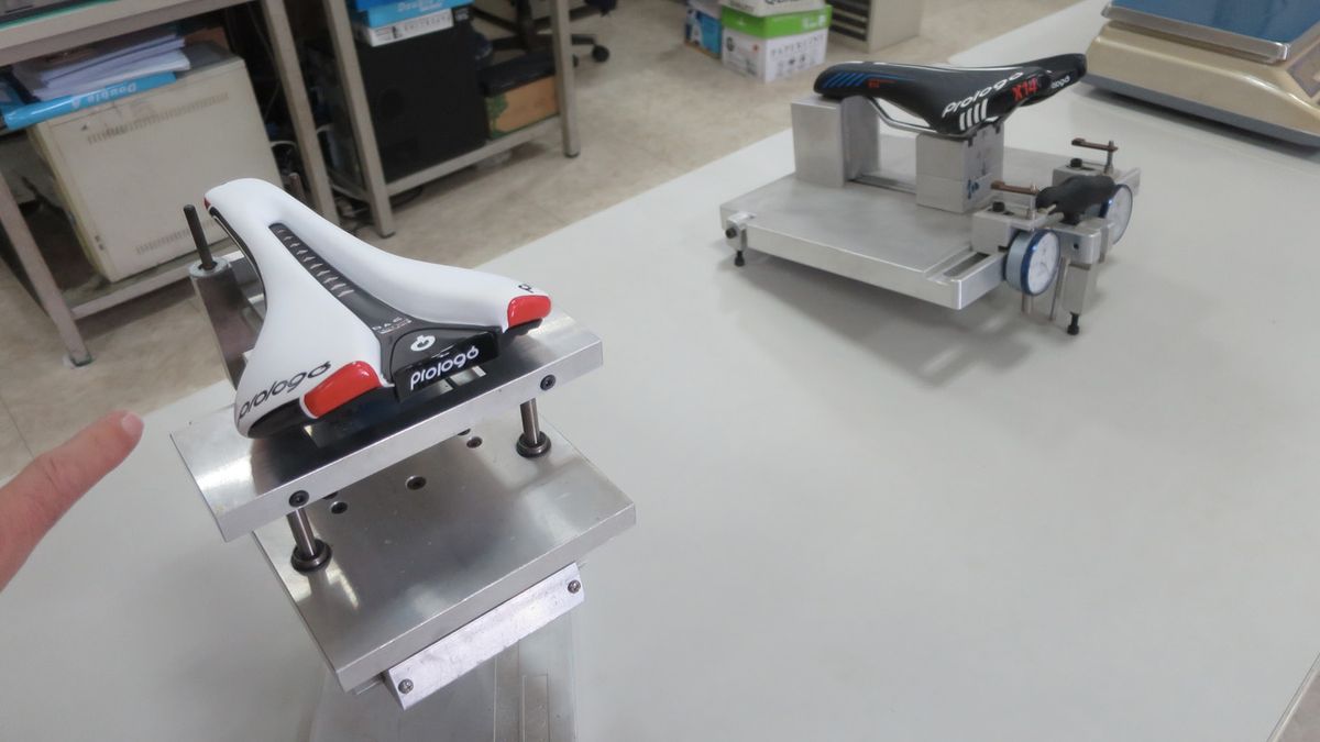 As well as manual tools for checking rail alignment and symmetry on finished saddles