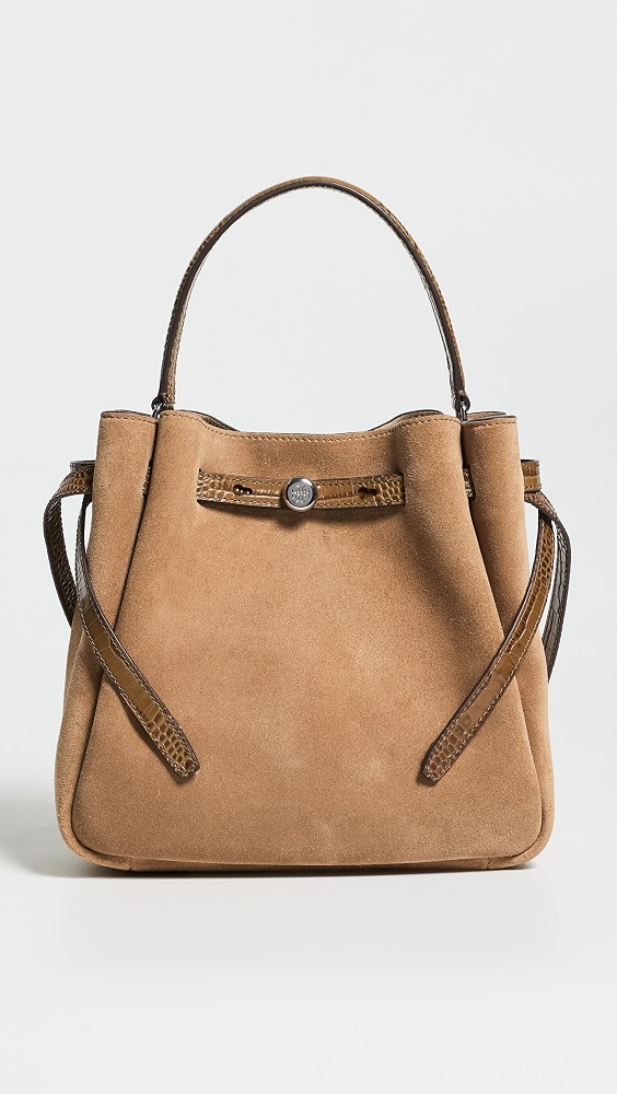 Romy Suede Bucket Bag - Stone
